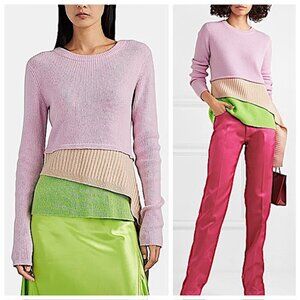 Sies Marjan Sae Wool-Cashmere Tiered-Hem Sweater